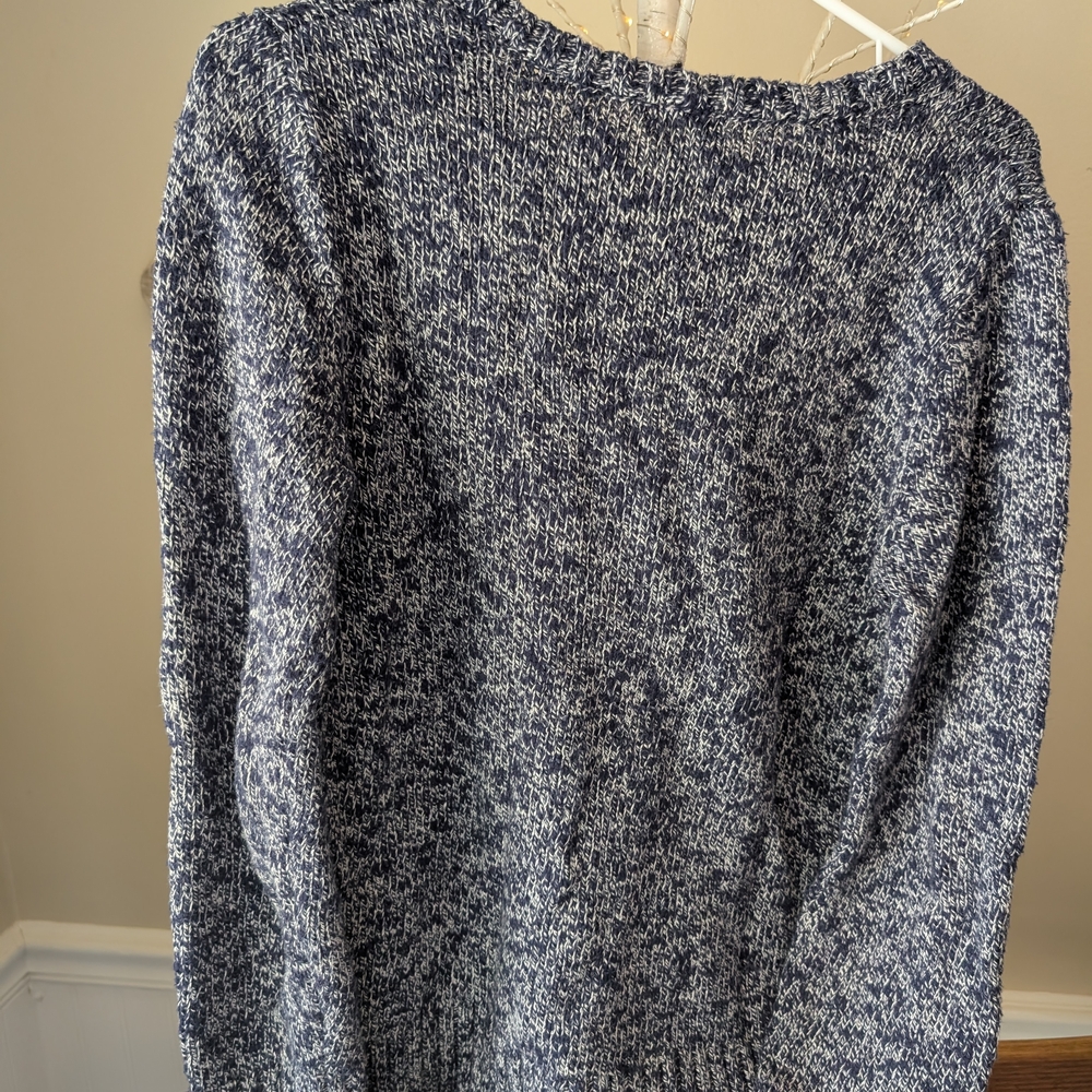 L.L. Bean Navy and White Marled Crewneck Sweater - Picture 5 of 5